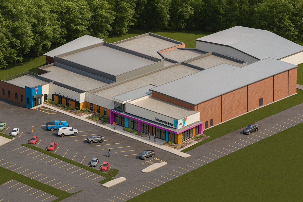 Reimagined YMCA aerial rendering