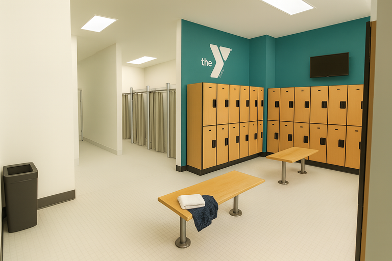 Modern locker room rendering