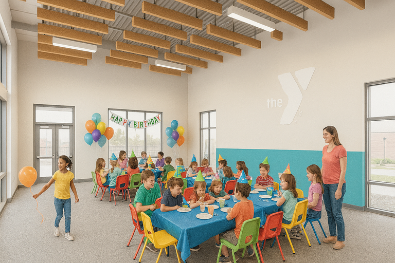 Community room birthday party rendering